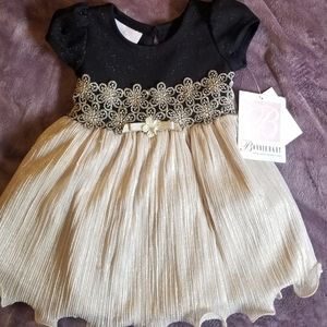Gold and black little girl's dress
